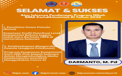 Prestasi Dosen FISIPOL UNSA dalam Program Hibah BIMA Kemdiktisaintek RI 2026
